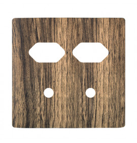 Placa p/ 2 Tomadas + 2 Furos 4x4- Novara Carvalho